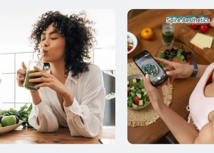 Image of woman looking into her diet and fat freezing Swindon to improve her health