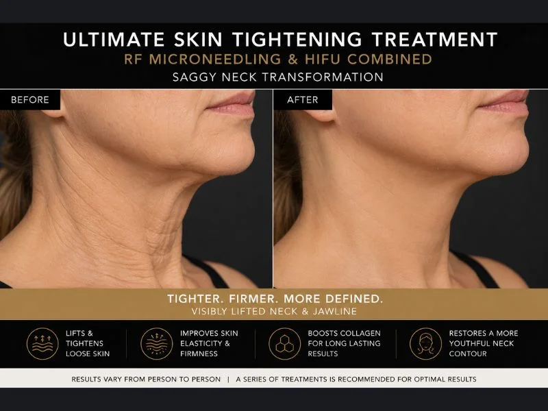 before and after Ultimate skin tightening treatment Swindon